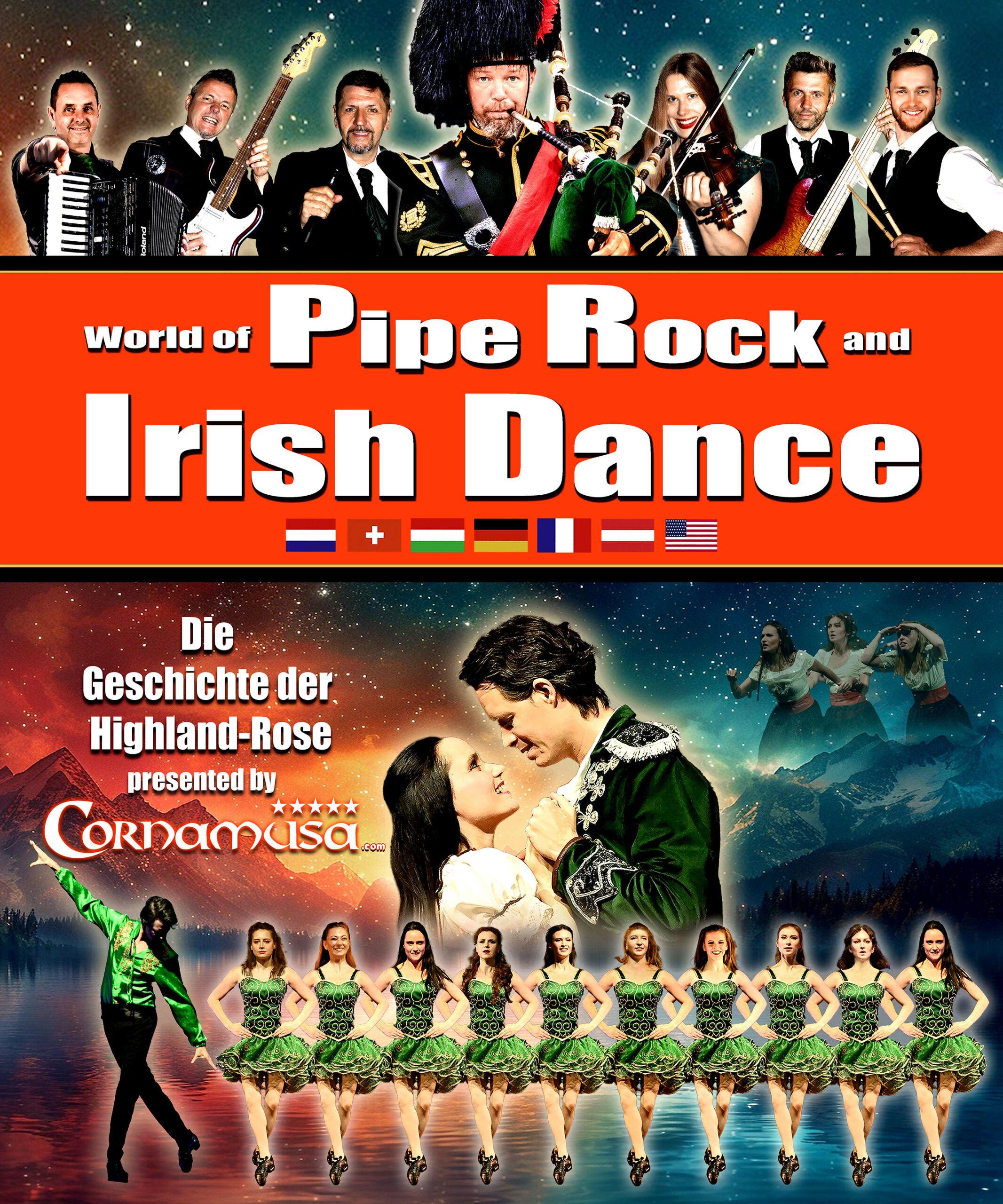Boom Tours Reise Und Touristik Gmbh CORNAMUSA – World of Pipe Rock and Irish Dance - CMT Cottbus, Congress