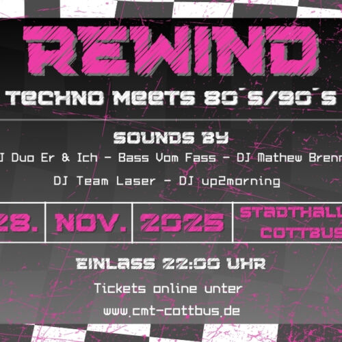 Bild: REWIND - Techno meets 80´s/90 - 28. November 25